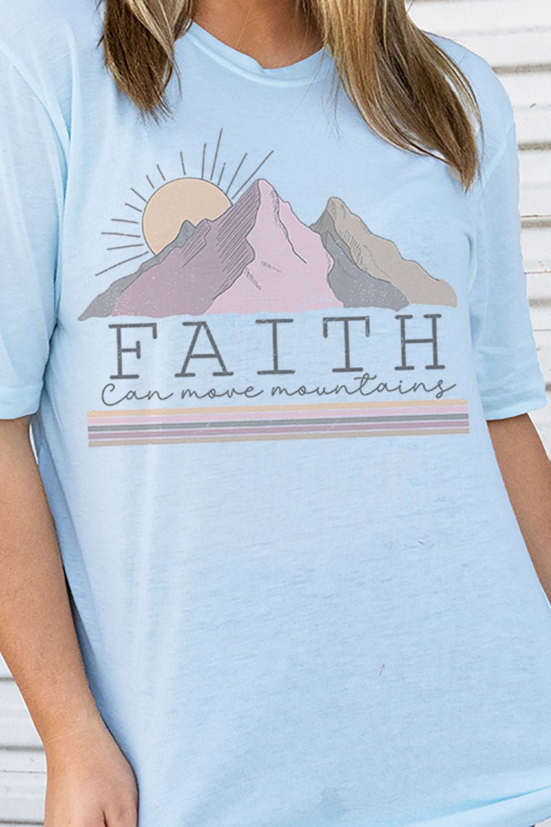 Faith Can Move Mountains Adult Soft-Tek Blend T-Shirt - Wholesale Accessory Market