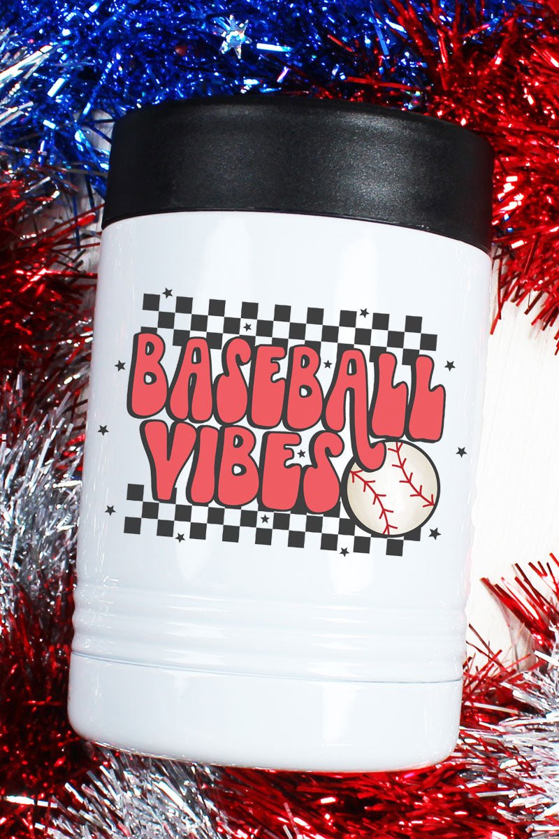 Checkered Baseball Vibes Stainless Steel Hugger 12oz - Wholesale Accessory Market