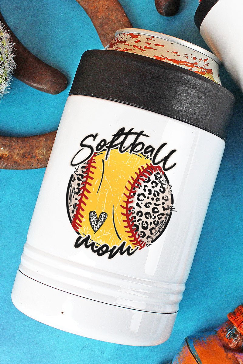 Script Leopard Softball Mama Stainless Steel Hugger 12oz - Wholesale Accessory Market