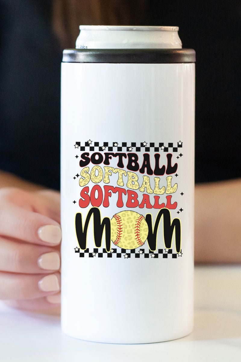 Groovy Stacked Softball Mom Stainless Steel Slim Hugger - Wholesale Accessory Market