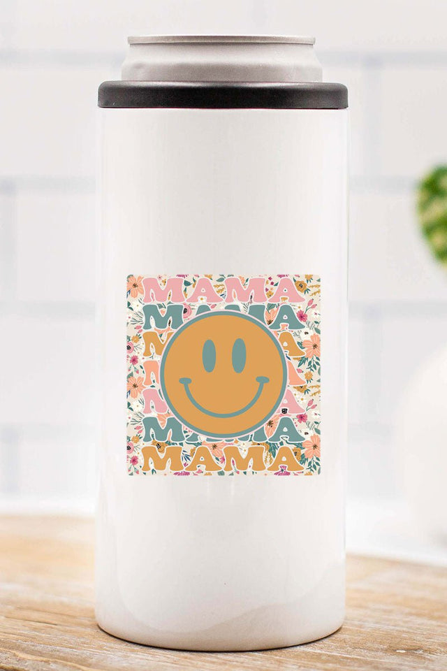 Happy Face Floral Mama Stainless Steel Slim Hugger - Wholesale Accessory Market