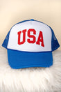 Red USA Puff Vinyl Foam Mesh Back Trucker Cap - Wholesale Accessory Market