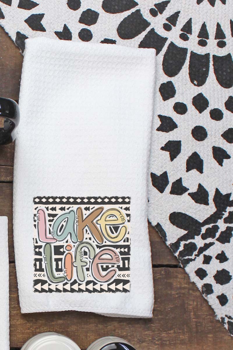 Aztec Lake Life Waffle Kitchen Towel Wholesale Accessory Market