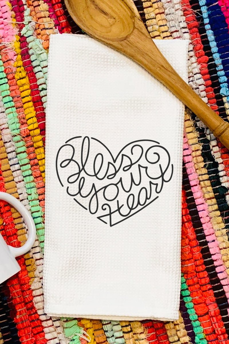 Bless Your Heart Waffle Kitchen Towel - Wholesale Accessory Market