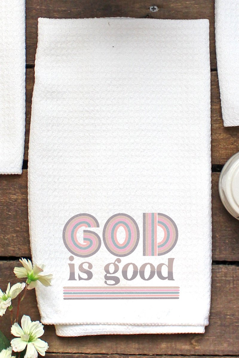 Boho God Is Good Waffle Kitchen Towel - Wholesale Accessory Market