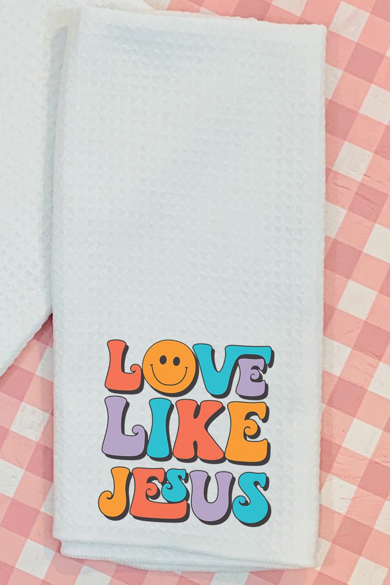 Bright Love Like Jesus Waffle Kitchen Towel - Wholesale Accessory Market