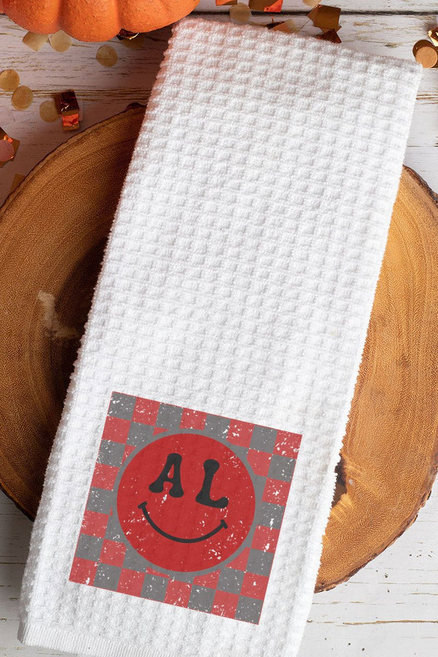 Checkerboard Happy AL Waffle Kitchen Towel - Wholesale Accessory Market