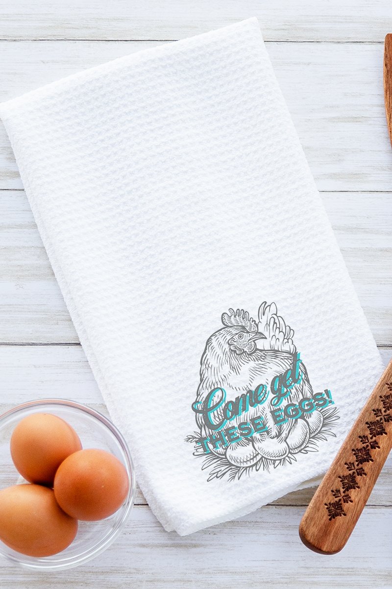 Come Get These Eggs Waffle Kitchen Towel - Wholesale Accessory Market