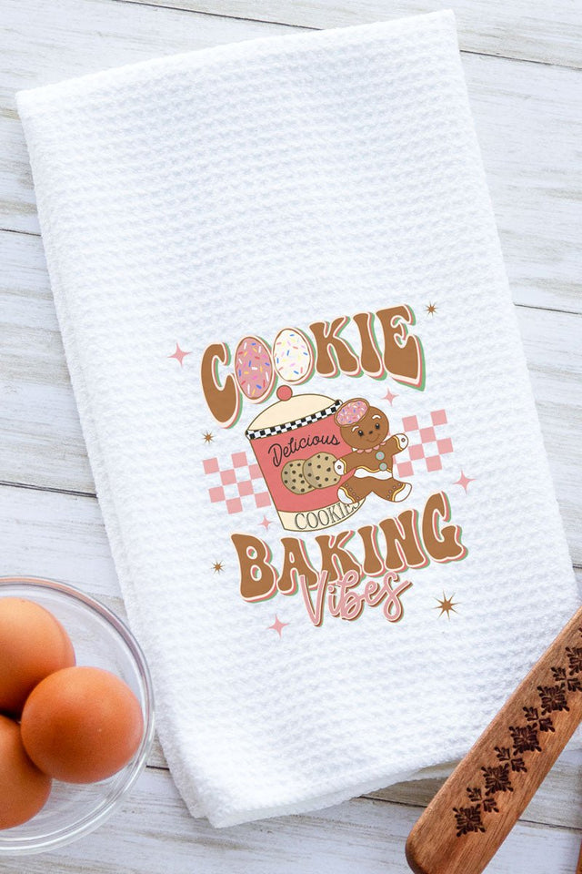 Cookie Baking Vibes Waffle Kitchen Towel - Wholesale Accessory Market