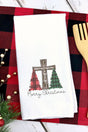 Cross Trees Merry Christmas Jesus Waffle Kitchen Towel - Wholesale Accessory Market