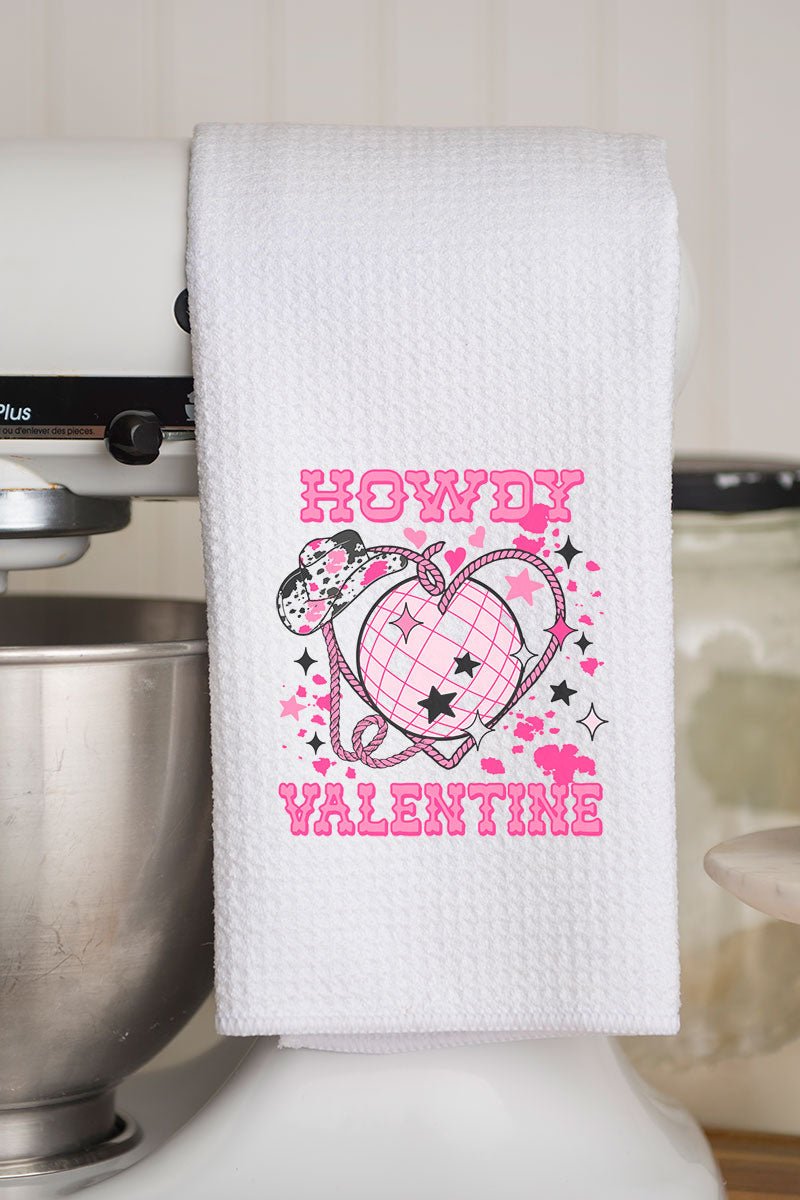 Disco Howdy Valentine Waffle Kitchen Towel - Wholesale Accessory Market