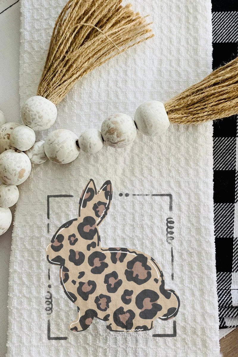 Doodle Bunny Leopard Waffle Kitchen Towel - Wholesale Accessory Market