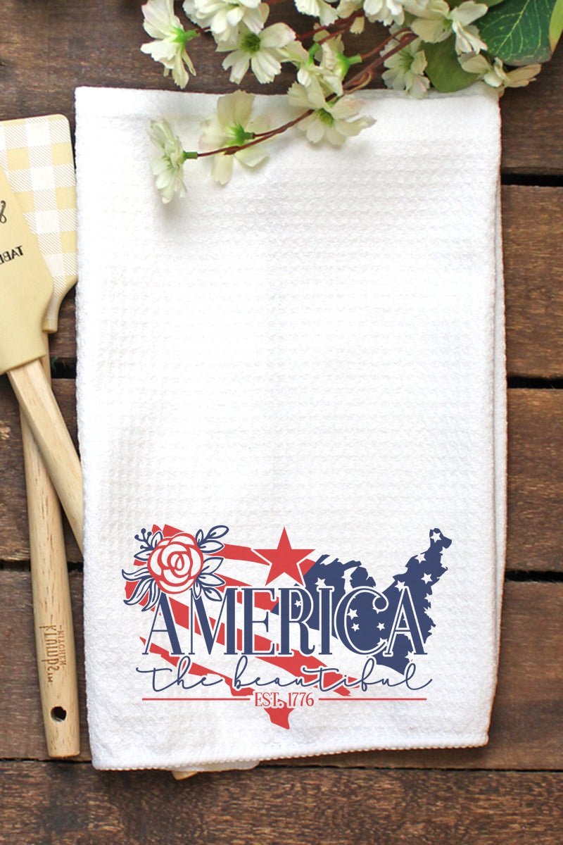 America The Beautiful Waffle Kitchen Towel - Wholesale Accessory Market