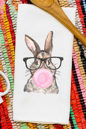 Bubblegum Bunny Waffle Kitchen Towel - Wholesale Accessory Market