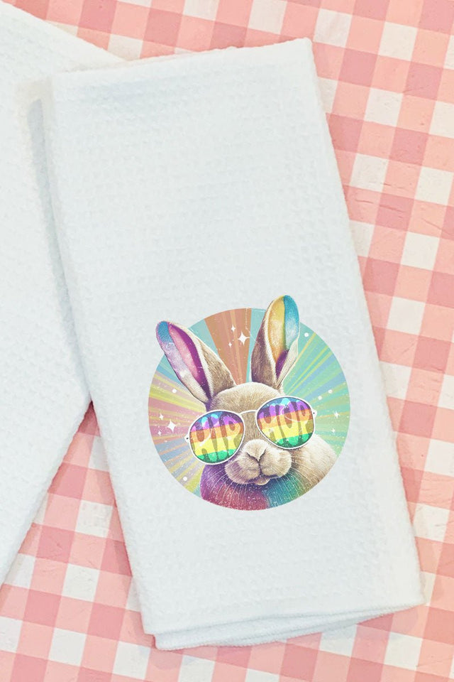 Groovy Bunny Hip Hop Waffle Kitchen Towel - Wholesale Accessory Market