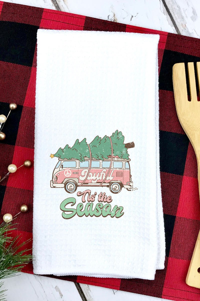 Groovy Joyful Bus Waffle Kitchen Towel - Wholesale Accessory Market