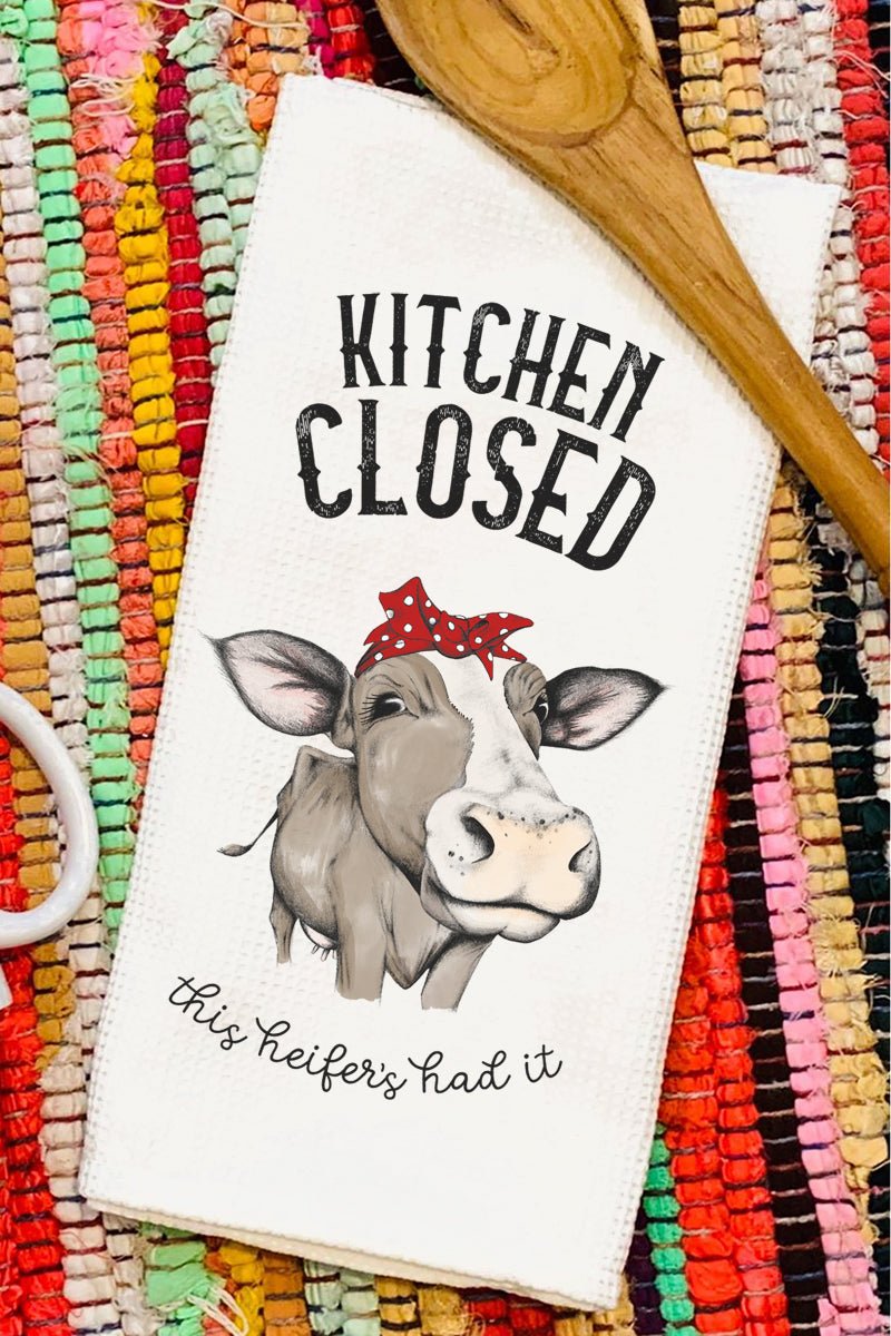 Kitchen Closed This Heifer's Had It Waffle Kitchen Towel - Wholesale Accessory Market