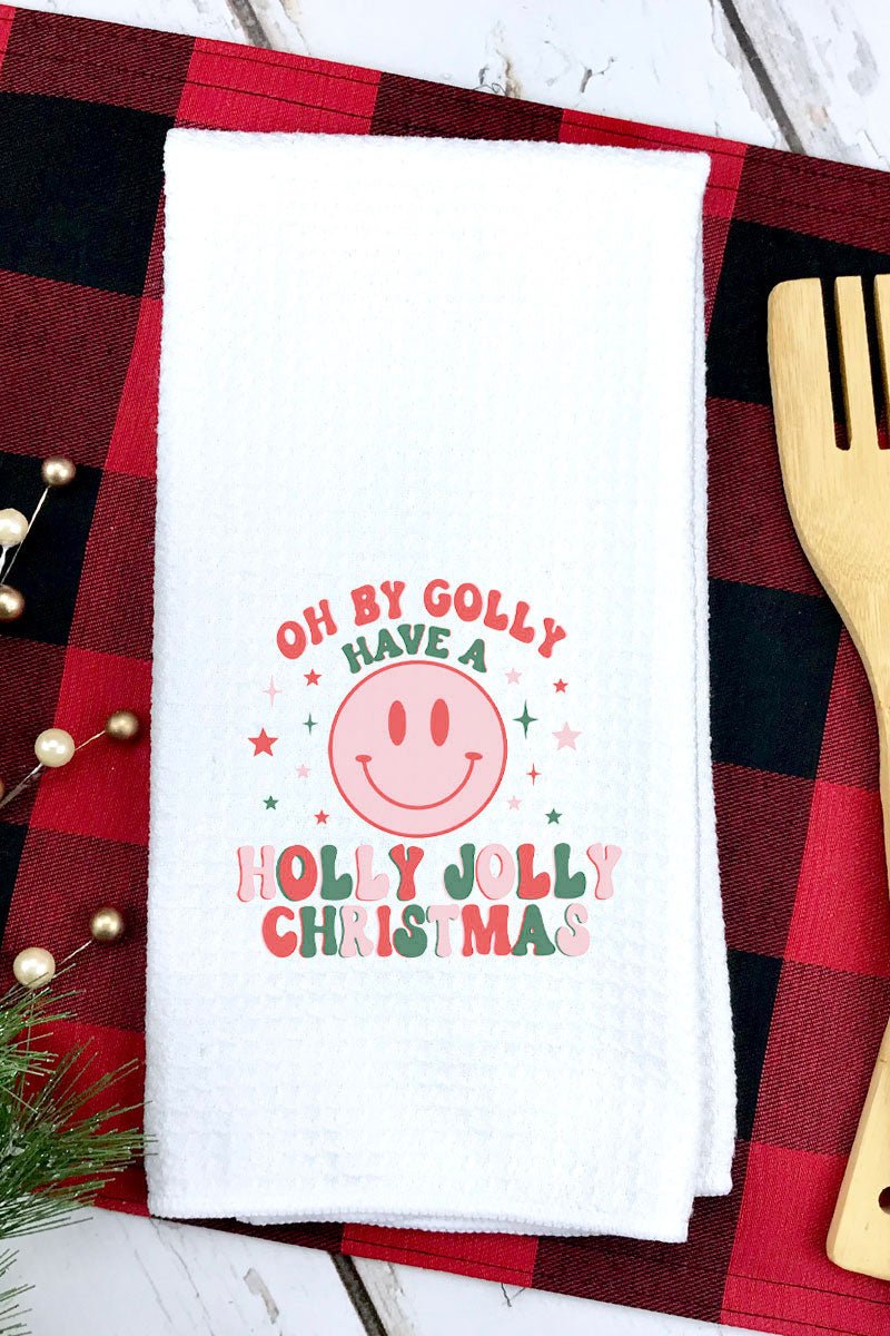 Oh By Golly Christmas Waffle Kitchen Towel - Wholesale Accessory Market