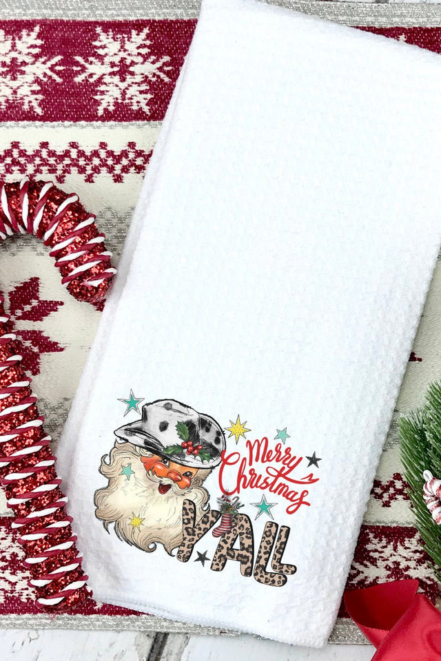 Santa Merry Christmas Y'all Waffle Kitchen Towel - Wholesale Accessory Market