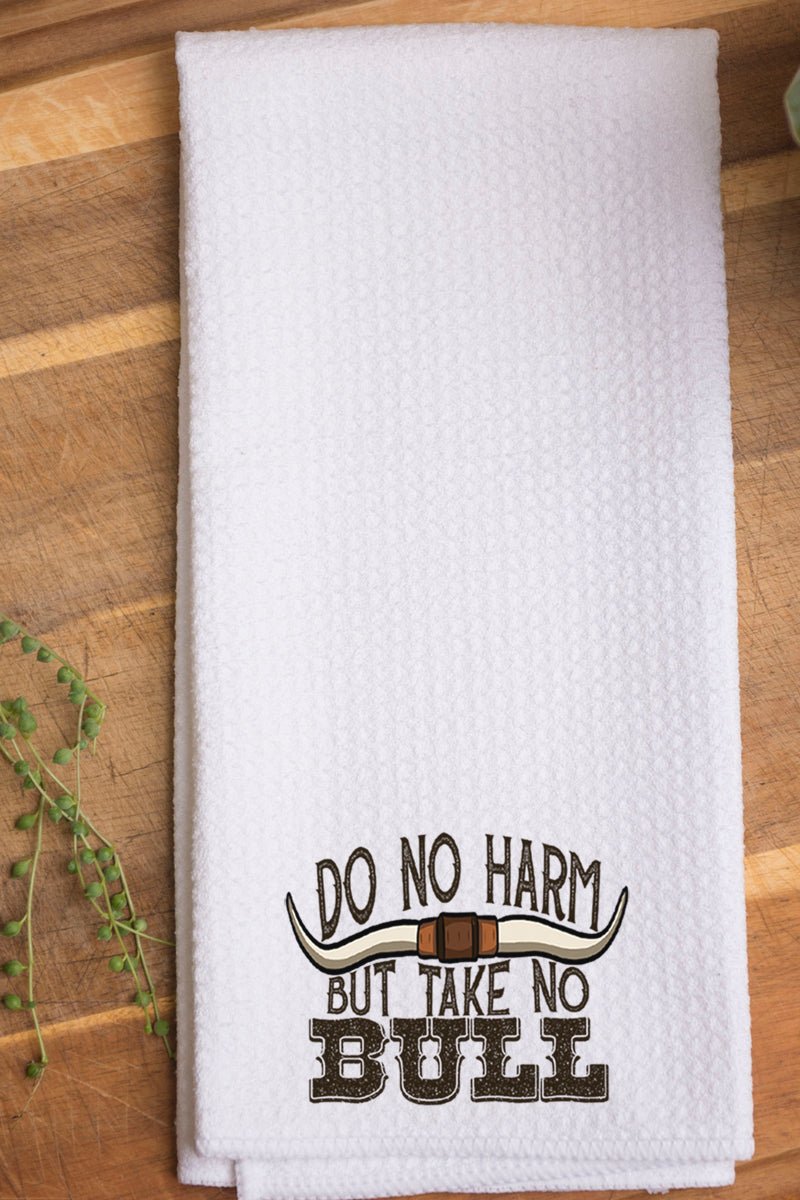 Take No Bull Waffle Kitchen Towel - Wholesale Accessory Market