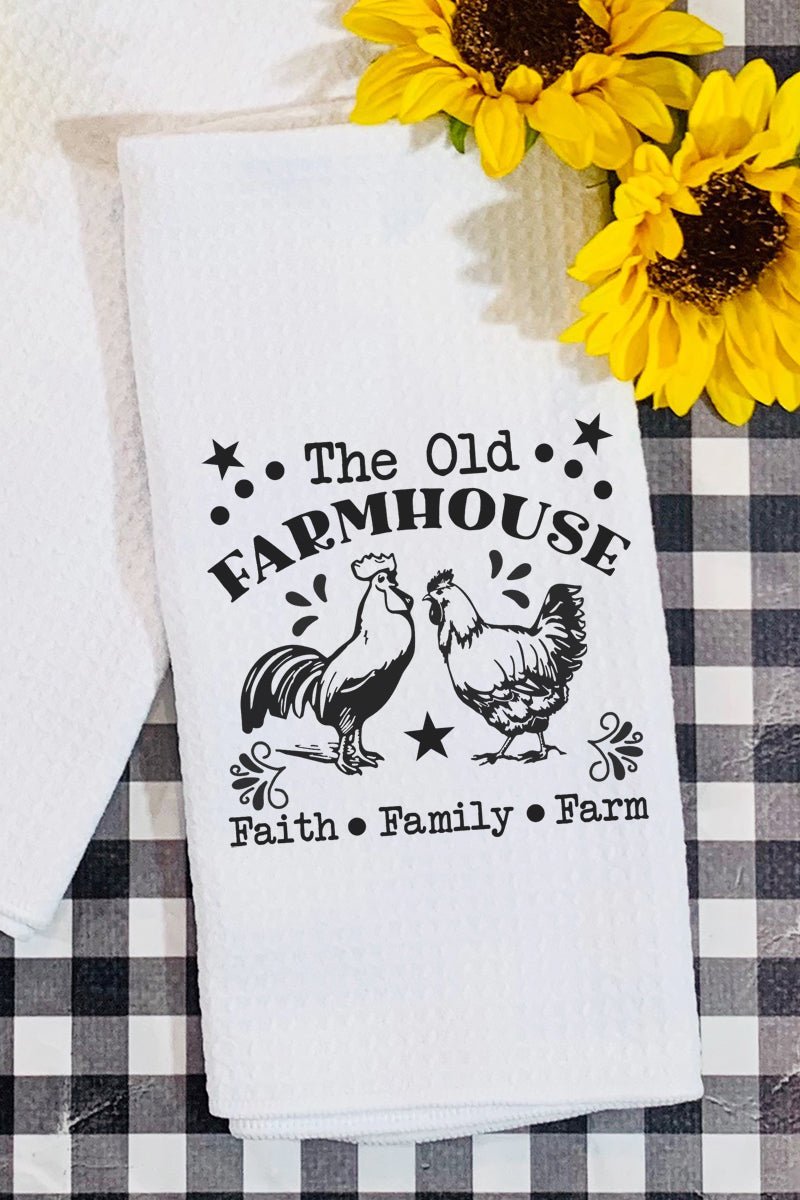 The Old Farmhouse Waffle Kitchen Towel - Wholesale Accessory Market