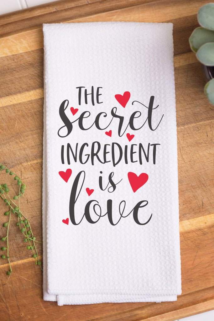 The Secret Ingredient is Always Love Waffle Weave Microfiber Kitchen Towel