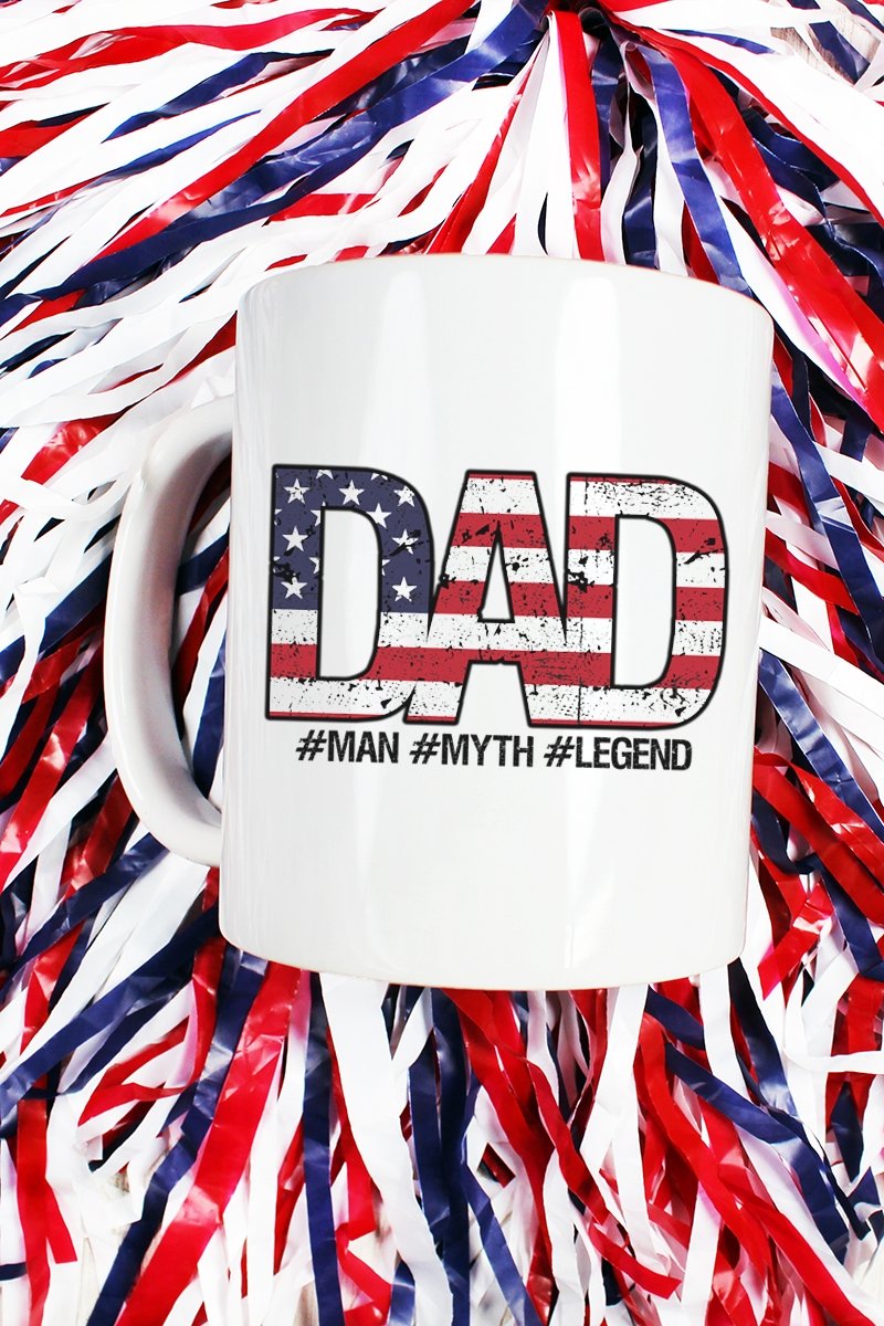 American Flag Dad White Mug - Wholesale Accessory Market