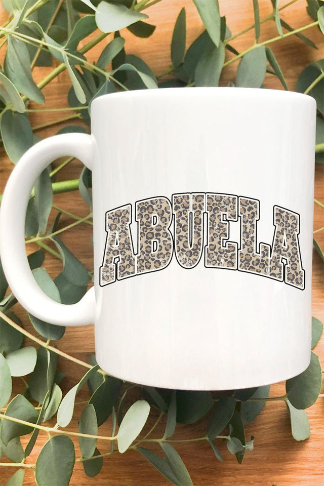 Arched Abuela Leopard White Mug - Wholesale Accessory Market