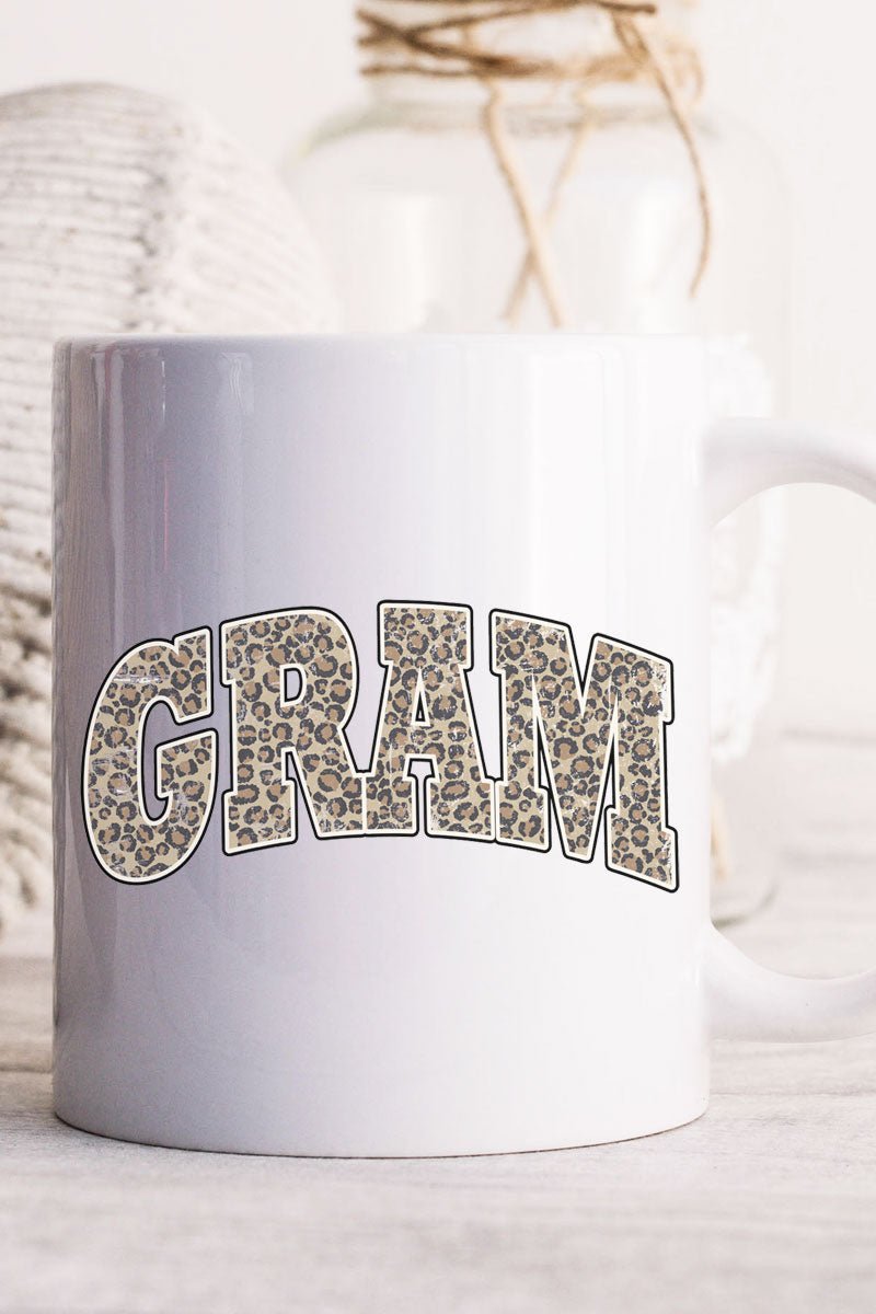 Arched Gram Leopard White Mug - Wholesale Accessory Market