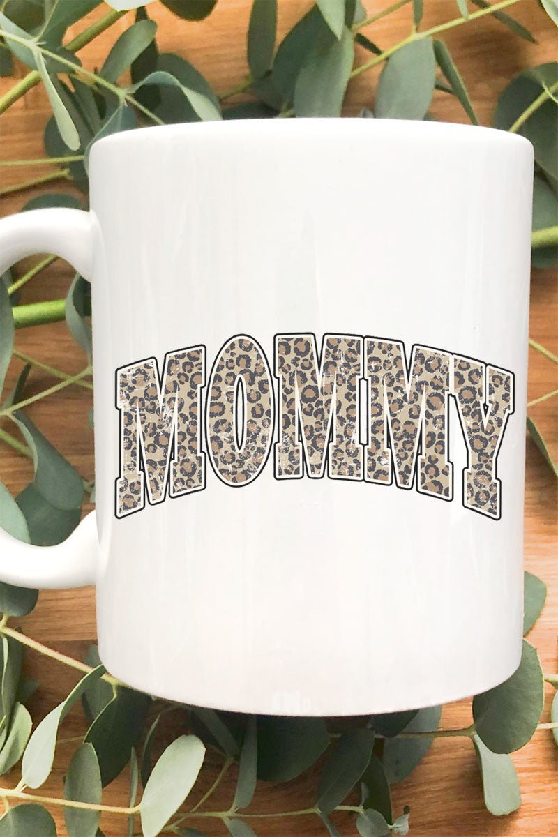 Arched Mommy Leopard White Mug - Wholesale Accessory Market