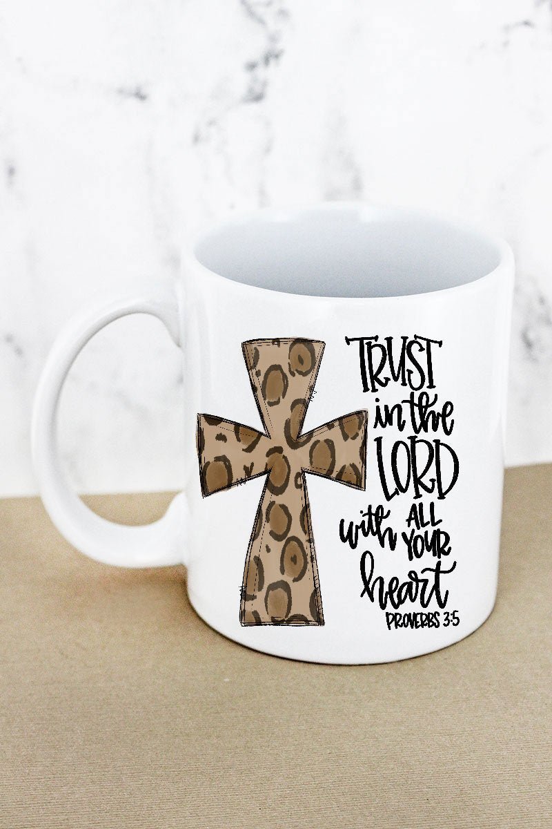 Cross Leopard Trust In The Lord White Mug - Wholesale Accessory Market