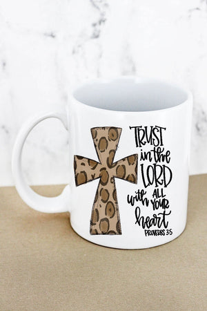 Cross Leopard Trust In The Lord White Mug - Wholesale Accessory Market