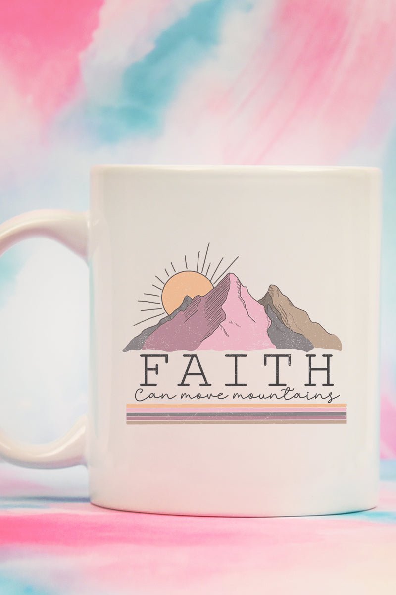 Faith Can Move Mountains White Mug - Wholesale Accessory Market