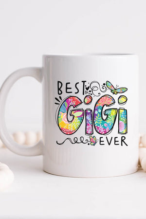 Floral Best Gigi Ever White Mug - Wholesale Accessory Market