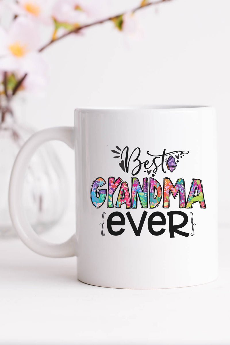 Floral Best Grandma Ever White Mug - Wholesale Accessory Market