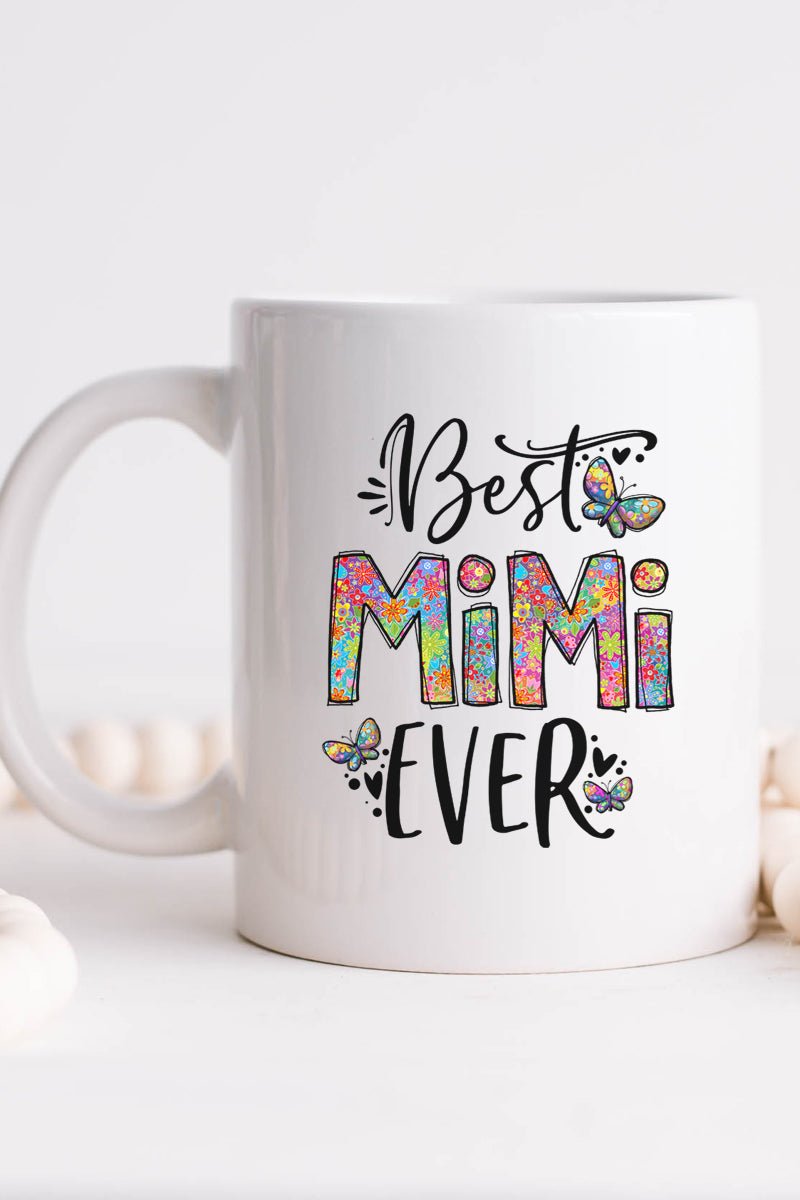 Floral Best Mimi Ever White Mug - Wholesale Accessory Market