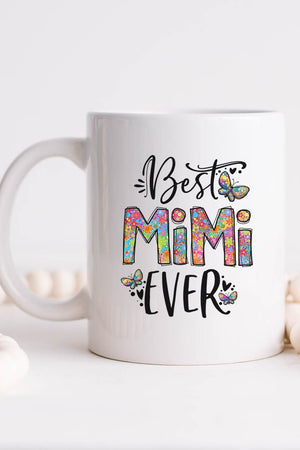 Floral Best Mimi Ever White Mug - Wholesale Accessory Market