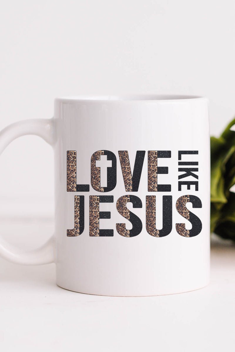 Love Like Jesus Leopard White Mug - Wholesale Accessory Market