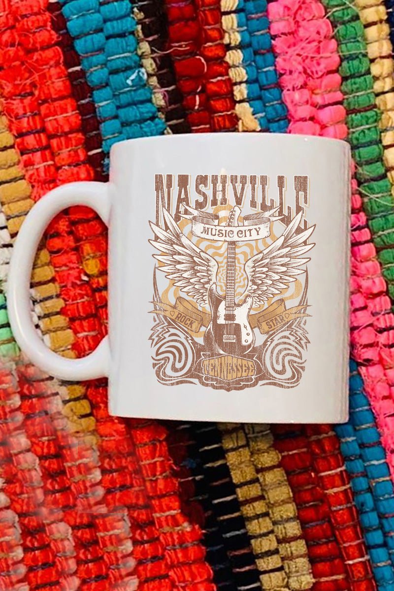 Nashville Retro Poster White Mug - Wholesale Accessory Market