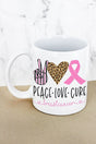 Peace Love Pink Ribbon White Mug - Wholesale Accessory Market