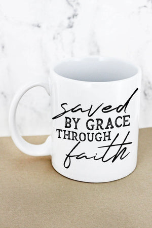 Saved By Grace White Mug - Wholesale Accessory Market