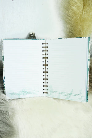 Be Still and Know Teal Floral Large Wirebound Journal - Wholesale Accessory Market