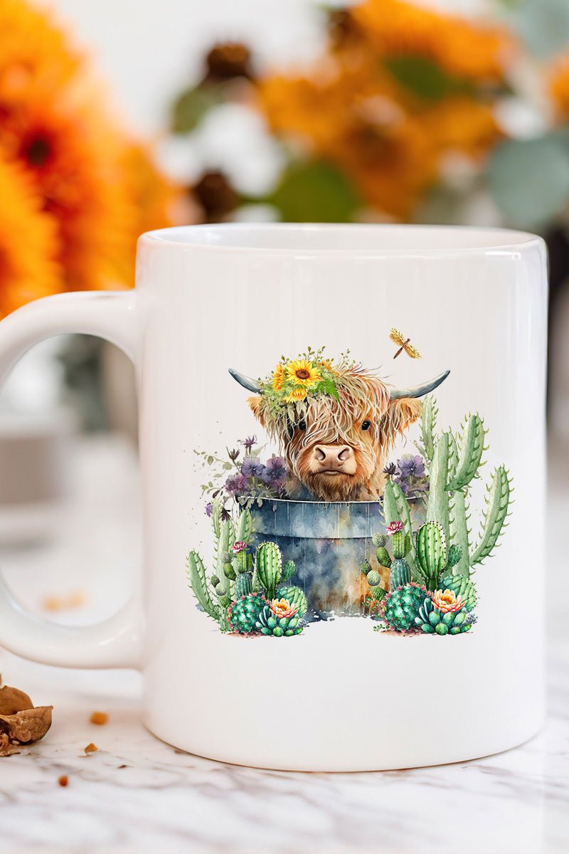 Cactus Highland White Mug - Wholesale Accessory Market