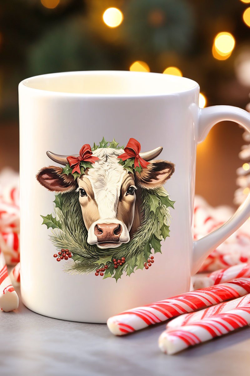 Cow Christmas On the Farm White Mug - Wholesale Accessory Market