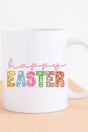 Pastel Faux Embroidery Happy Easter Transfer White Mug - Wholesale Accessory Market