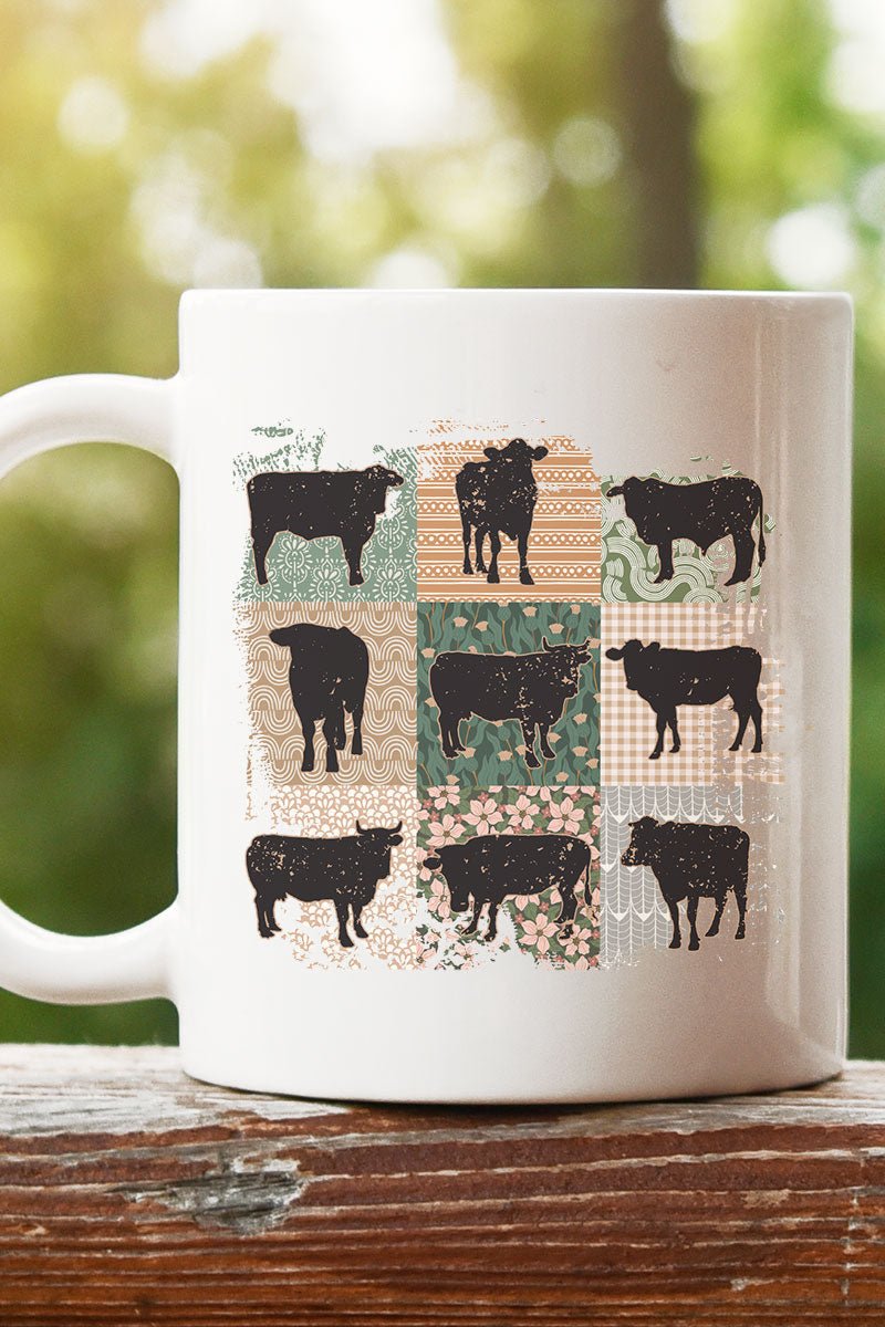 Patchwork Cows White Mug - Wholesale Accessory Market