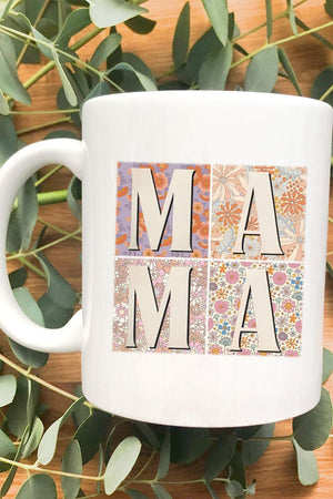 Patchwork Floral Mama White Mug - Wholesale Accessory Market