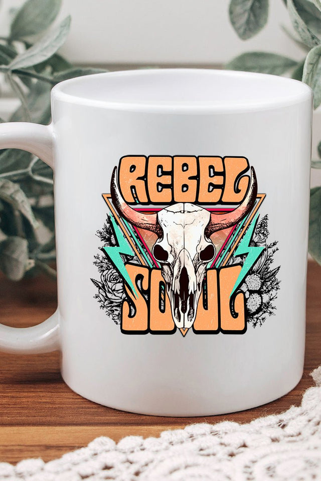 Rebel Soul Steer White Mug - Wholesale Accessory Market