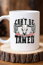 Steer Skull Can't Be Tamed White Mug - Wholesale Accessory Market