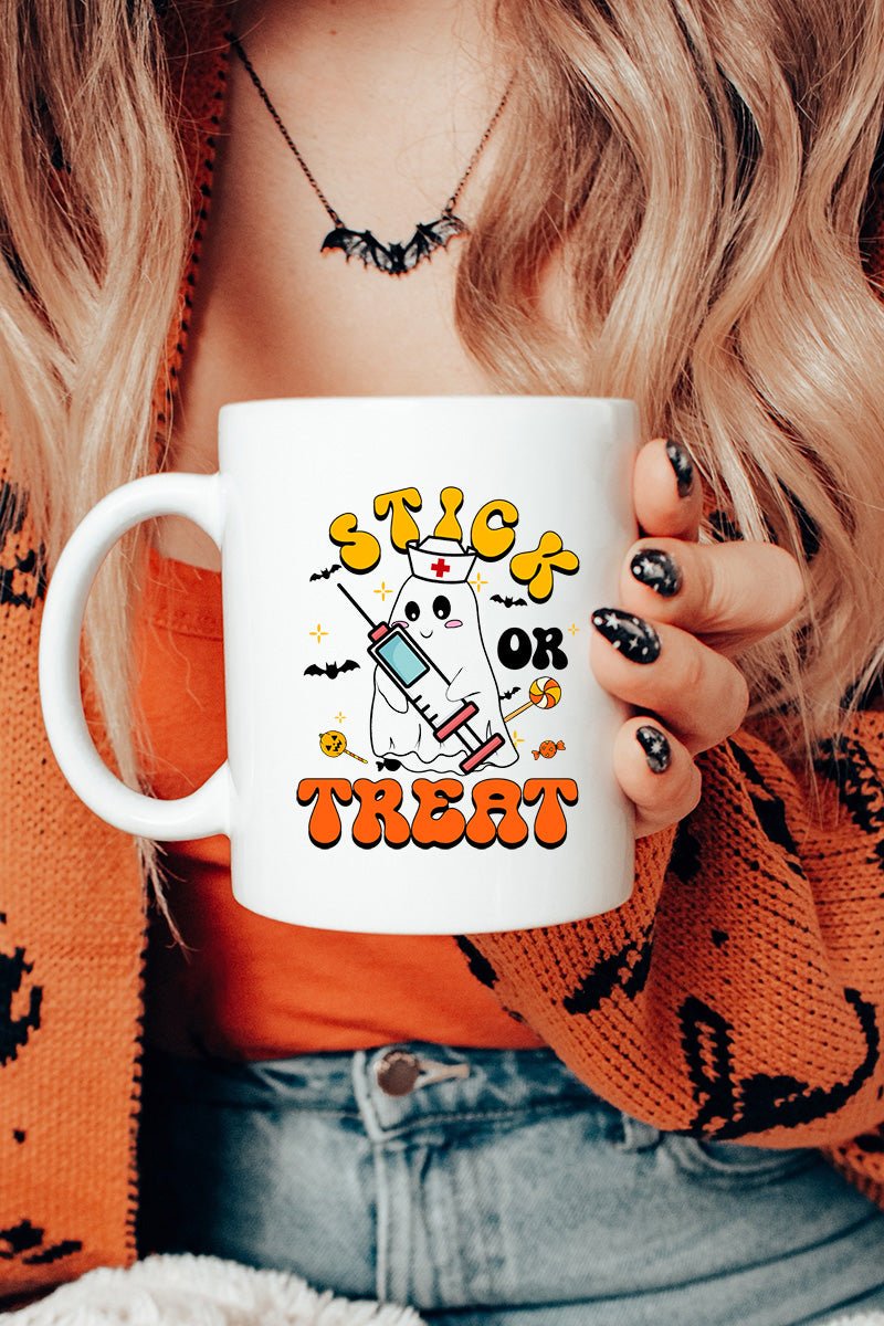 Stick Or Treat White Mug - Wholesale Accessory Market